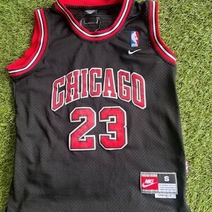 Nike Black and Red Chicago Michael Jordan Jersey